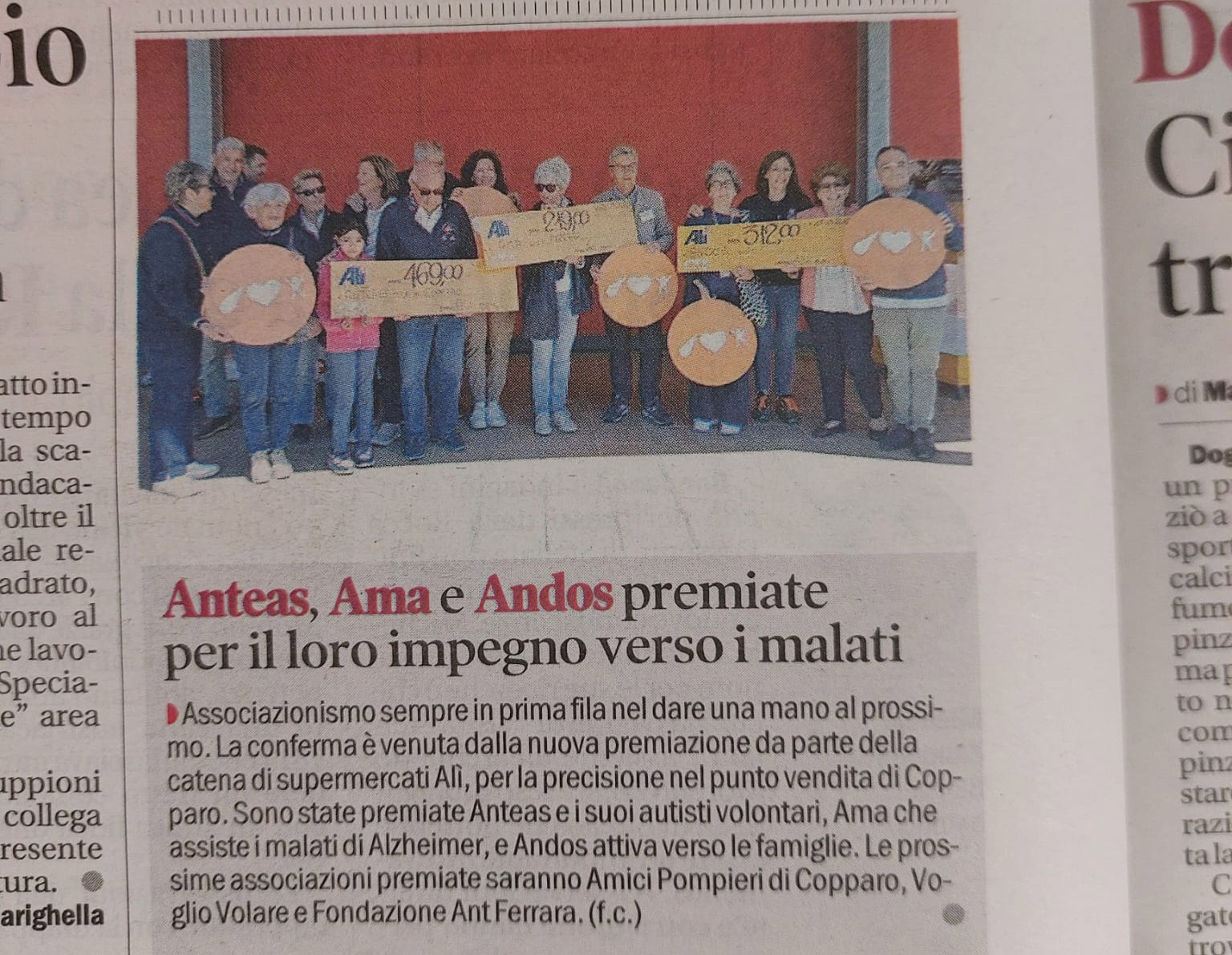 Anteas Ferrara Copparo-giornale